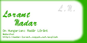 lorant madar business card