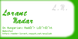 lorant madar business card